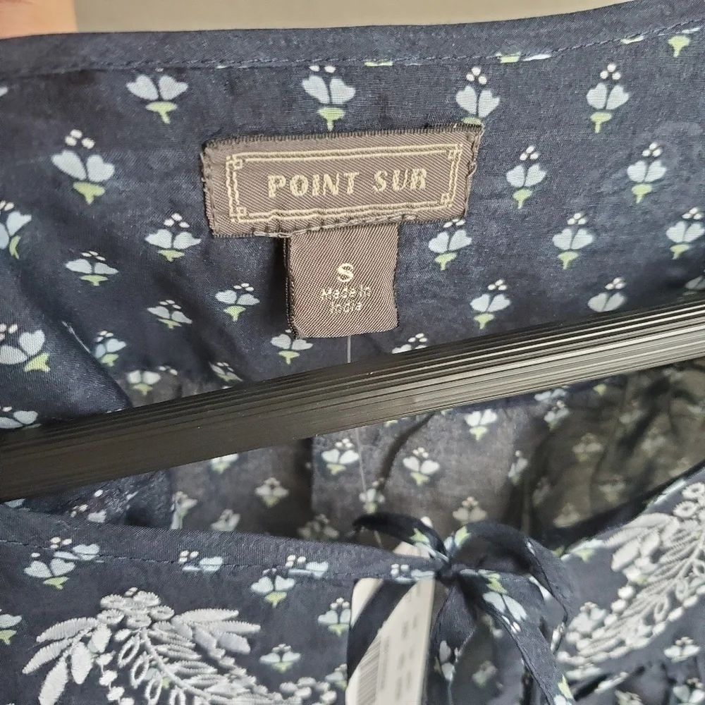 Point Sur Embroidered Peasant Blouse size S NWT